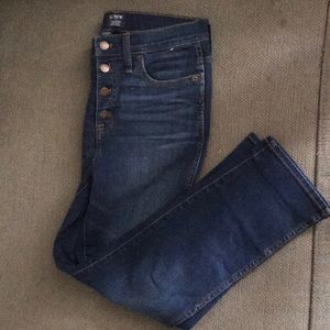 Jcrew high rise button jeans